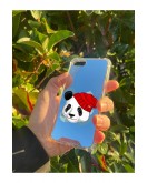 İphone SE 2022 Uyumlu Aynalı Panda Desenli Darbe Kamera Korumalı Silikon Telefon Kılıfı