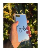 İphone SE Uyumlu Aynalı Smile Desenli Darbe Kamera Korumalı Silikon Telefon Kılıfı