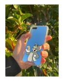 İphone SE 2022 Uyumlu Aynalı Tom Ve Jerry Desenli Darbe Kamera Korumalı Silikon Telefon Kılıfı