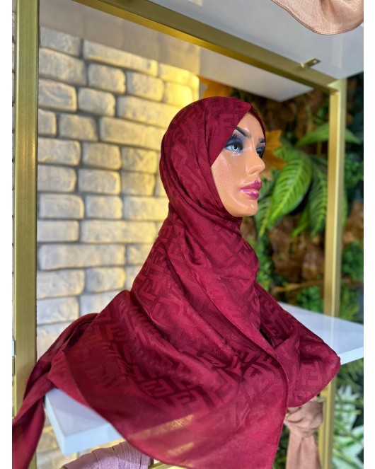 Kadın Şal Jakar Kumaş 75 X 185 cm F Model Bordo