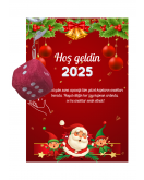 Yeni Yıl Noel Baba Kart Üzerinde Anahtarlık (Kişiye Özel Yazı Yazdırılabilir) Zar Model