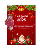 Yeni Yıl Noel Baba Kart Üzerinde Anahtarlık (Kişiye Özel Yazı Yazdırılabilir) Tütü Bebek 