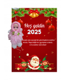 Yeni Yıl Noel Baba Kart Üzerinde Anahtarlık (Kişiye Özel Yazı Yazdırılabilir) Tütü Bebek 