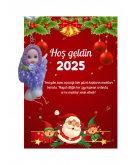 Yeni Yıl Noel Baba Kart Üzerinde Anahtarlık (Kişiye Özel Yazı Yazdırılabilir) Tütü Bebek 