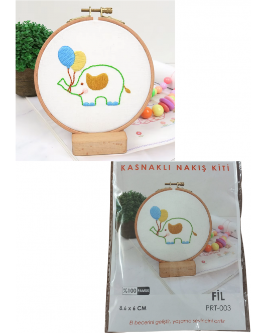 Nakış Kitleri Kasnaklı 8.6 X 6 cm Fil