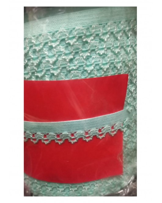Çamaşır Lastiği Dantelli 1 cm 75 Metre 1 Top Su Yeşili