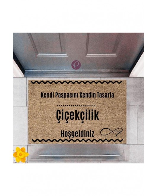 Kapı Önü Paspası Dekoratif Dijital Baskı Çiçekçilik P-2550