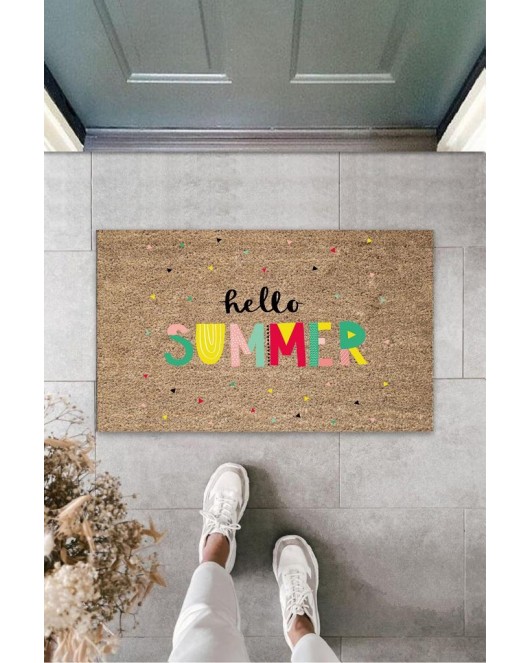 Renkli Kapı Önü Paspası Hello Summer Desen K-3273