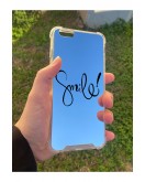 İphone 6 Plus Uyumlu Aynalı Smile Desenli Darbe Kamera Korumalı Silikon Telefon Kılıfı