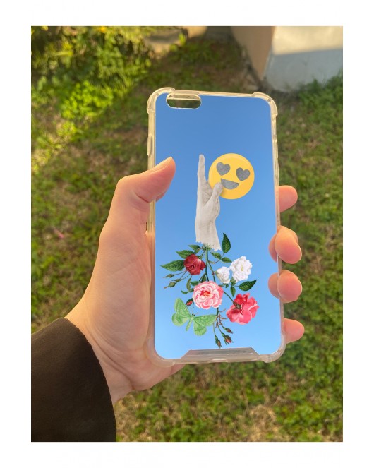 İphone 6S Plus Uyumlu Aynalı Emoji Desenli Darbe Kamera Korumalı Silikon Telefon Kılıfı