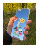 İphone 6S Plus Uyumlu Aynalı Emoji Desenli Darbe Kamera Korumalı Silikon Telefon Kılıfı