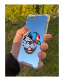 İphone 6S Plus Uyumlu Aynalı Köpek Desenli Darbe Kamera Korumalı Silikon Telefon Kılıfı