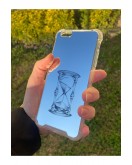 İphone 6S Plus Uyumlu Aynalı Kum Saati Desenli Darbe Kamera Korumalı Silikon Telefon Kılıfı