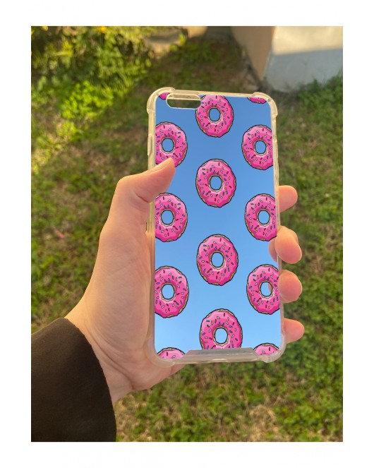 İphone 6 Plus Uyumlu Aynalı Donut Desenli Darbe Kamera Korumalı Silikon Telefon Kılıfı