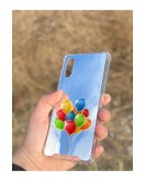 Samsung Galaxy A02 Uyumlu Aynalı Balon Desenli Darbe Kamera Korumalı Silikon Telefon Kılıfı