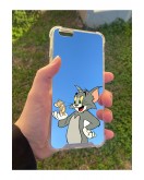 İphone 6S Plus Uyumlu Aynalı Tom Ve Jerry Desenli Darbe Kamera Korumalı Silikon Telefon Kılıfı