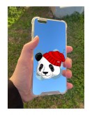 İphone 6S Plus Uyumlu Aynalı Panda Desenli Darbe Kamera Korumalı Silikon Telefon Kılıfı