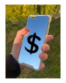 İphone 6 Plus Uyumlu Aynalı Dollars Desenli Darbe Kamera Korumalı Silikon Telefon Kılıfı