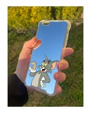 İphone 6S Plus Uyumlu Aynalı Tom Ve Jerry Desenli Darbe Kamera Korumalı Silikon Telefon Kılıfı