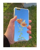 İphone 6S Plus Uyumlu Aynalı Turuncu Desenli Darbe Kamera Korumalı Silikon Telefon Kılıfı