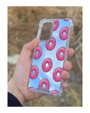 Samsung Galaxy A33 Uyumlu Aynalı Pembe Donut Desenli Darbe Kamera Korumalı Silikon Telefon Kılıfı