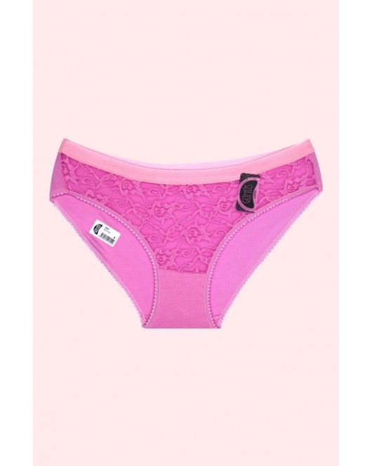 Gümüş Açık Pembe Dantelli Bikini Bayan Külot TM625