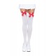 Kırmızı Fiyonklu Beyaz Jartiyer Çorabı TM1147