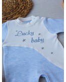 0-3 3-6 Ay Lucky Baby Nakışlı Es Çizgi Boy Şapkalı Erkek Bebek Tulumu