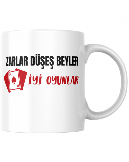 Zarlar Düşeş Beyler Tasarım Seramik 350 Ml Kupa Bardak