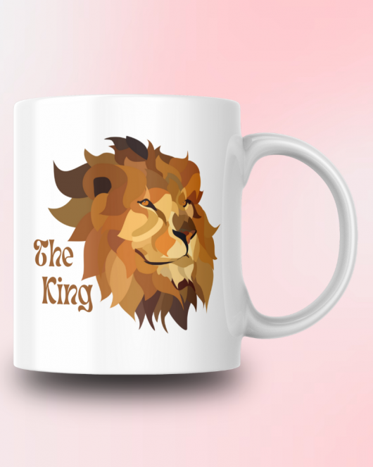 The King Aslan Kafası Tasarım Seramik 350 Ml Kupa Bardak