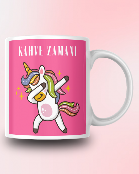 Kahve Zamanı Unicorn Tasarım Seramik 350 Ml Kupa Bardak