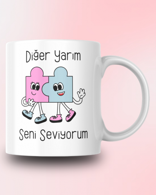 Diğer Yarım Tasarım Seramik 350 Ml Kupa Bardak