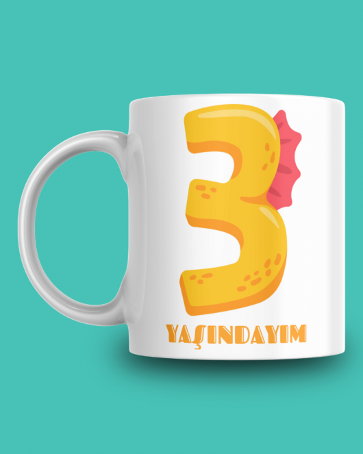 3 Yaşındayım Seramik 350 Ml Kupa Bardak