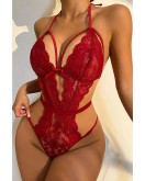 Şık Kırmızı Dantelli Babydoll Gecelik TM1302