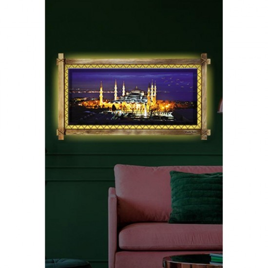 Kanvas İstanbul Led Işıklı Rustik Tablo