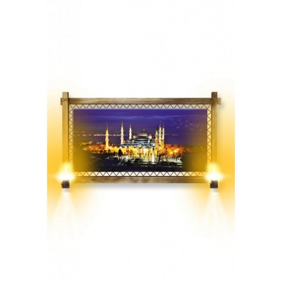 Kanvas İstanbul Rustik Lambalı Tablo