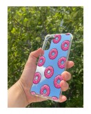 Samsung S21 Plus Uyumlu Aynalı Donut Desenli Darbe Kamera Korumalı Silikon Telefon Kılıfı