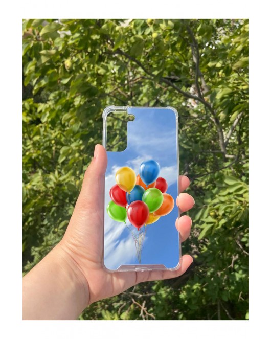 Samsung S21 Plus Uyumlu Aynalı Balon Desenli Darbe Kamera Korumalı Silikon Telefon Kılıfı