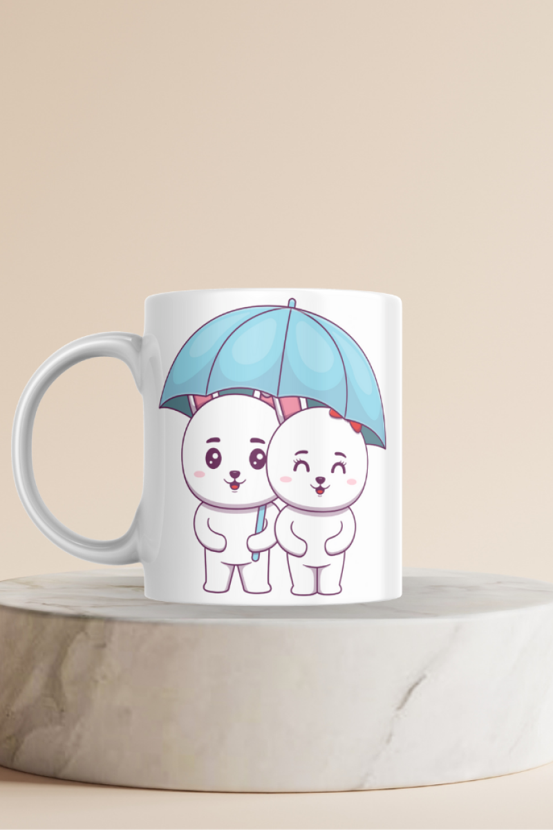 Sevimli Kedi Baskılı Hediyelik Seramik 350 Ml Kupa Bardak