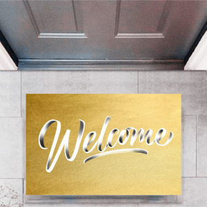 Kapı Önü Paspası Dekoratif Dijital Baskı Welcome P-2324