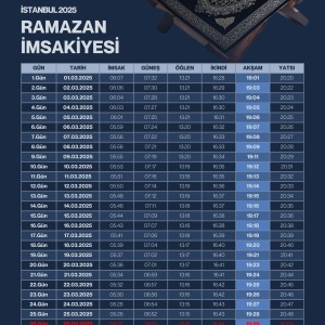 Ramazan İmsakiyesi Modern Kişiye Özel Tasarımlı Dijital Baskı 6 Adet A4 300 gr Model 30