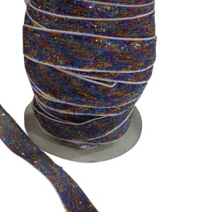 Kadife Kurdele Simli 1,5 cm Karışık Renk 2 Metre