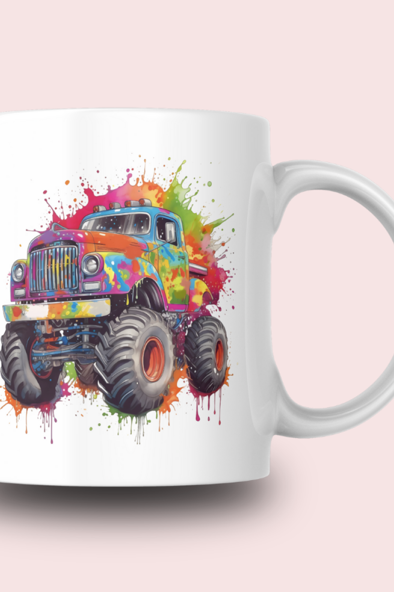 Monster Araba Temalı Tasarım Seramik 350 Ml Kupa Bardak