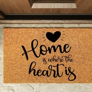 Kapı Önü Paspası Özel Tasarım Koko Model Home is Where The Heart is PK-1553
