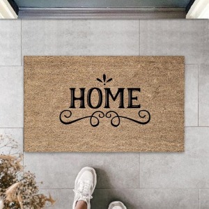 Bej Kapı Önü Paspası Home Desen  K-3308