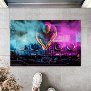 Dijital Baskı Renkli Dj Kapı Paspası K-2108