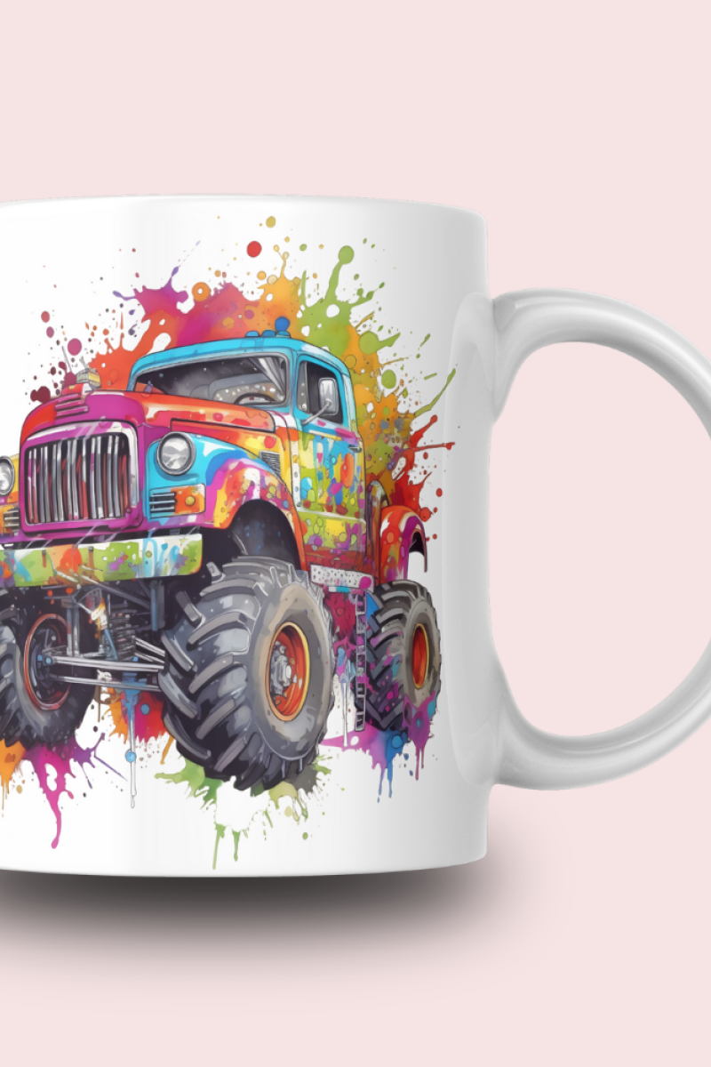 Monster Araba Temalı Tasarım Seramik 350 Ml Kupa Bardak
