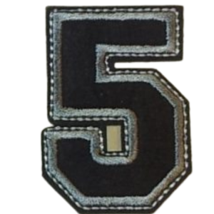 Aplike Ütü İle Yapışan 5  Rakamı  Arma 4x4 cm