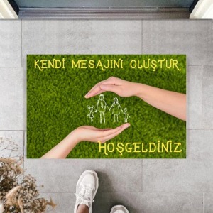 Dijital Baskı Kişiye Özel İç Kapı Dekorasyon Paspas PS11306
