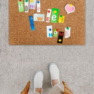 Dijital Baskı Dekoratif Home Sweet Home Çok Renkli Kapı Önü Paspası K-1230